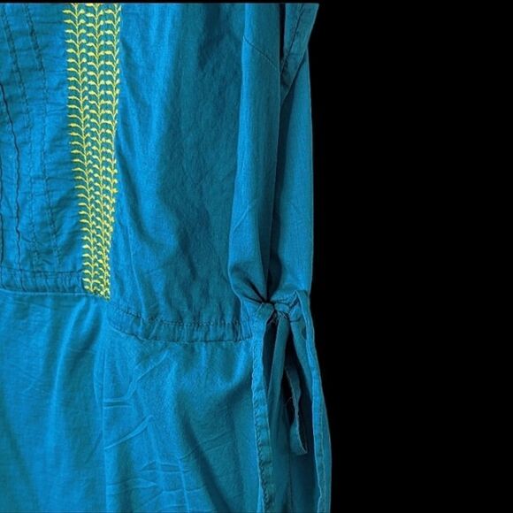 Calypso St Barth Target Dark Teal Cotton Drawstring Sleeveless Tank Top size L - Picture 5 of 10